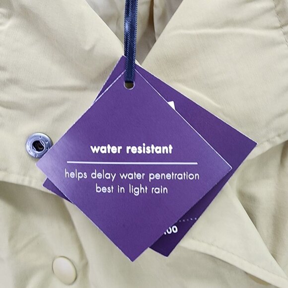 Womens Tan Green Raincoat Water Resistant Long Sleeve Ava & Viv Plus Size 2X - Picture 2 of 11